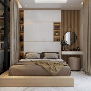 3. Giường Nhật Nối Liền Tủ đựng đồ
