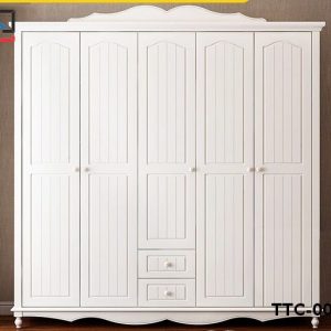 Tủ Quần áo Gỗ Công Nghiệp Màu Trắng Hàn Quốc 2m2