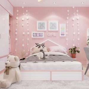 Thiết Kế Và Thi Công Nội Thất Phòng Ngủ Bé Gái Xinh Tại Nội Thất Hometime 002