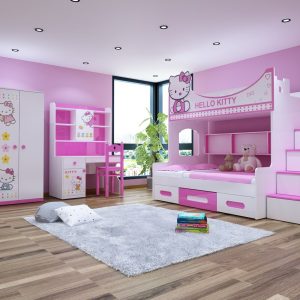 Thiet Ke Phong Ngu Tre Em Hello Kitty