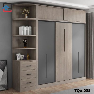 Tủ Quần áo Gỗ Công Nghiệp 3 Cánh Lùa